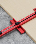 4 In 1 Router Milling Groove Bracket for Woodworking with Aluminum Alloy Circle Cutting Jig, close-up view on wood surface.