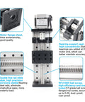 Close-up view of 400mm 15.75 Inch Linear Motion Guide Actuator With Beefy Dual Linear Rails 1605 Ballscrew XY XYZ Stage.