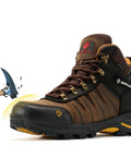 Men's 6 Inch Waterproof Steel Toe Work Boots Leather Lace Up EH Rated Slip Resistant Outsole For Construction Roofing And Hunting