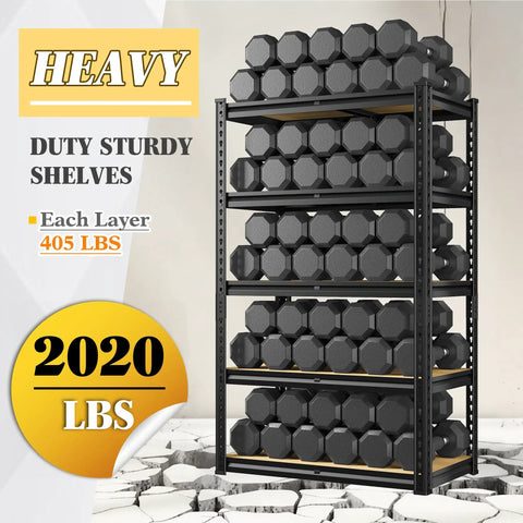 Workhorse Heavy Duty Steel Garage Shelving With Smooth Edges For Garage Basement Shed And Pantry Stable Durable Storage With Rolled Edge Uprights Scratch Resistant Coating Anti Tip Kits For Safe Easy Organization, 28x12x59.8