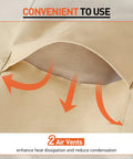 Two Pack Waterproof Outdoor Chaise Lounge Covers Heavy Duty Patio Furniture Covers with air vents detail in beige material