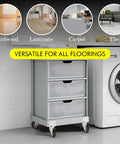 Storage cabinet on 2 Inch Side Mount Caster Set, 4 Pack With 2 Swivel And 2 Brakes, suitable for different floorings