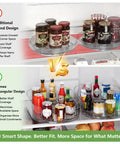 Smooth Spin Rectangular Lazy Susan Turntable Keeps Your Kitchen Super Slick And Totally Stress Free For Fridge Condiments Spices Pantry Jars And Countertop Organization Without Any Fuss comparison of traditional and rectangular design in fridge