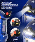 Auto Darkening Welding Helmet With LED Light True Color, Solar Powered Welder Hood, Pro Grade Shade 4/9-13, side view