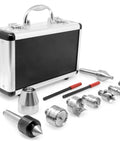 9 Piece MT2 Wood Lathe Drive And Live Center Kit With Aluminum Case No Fuss Mounting Includes Three Multi Spur Drive Centers