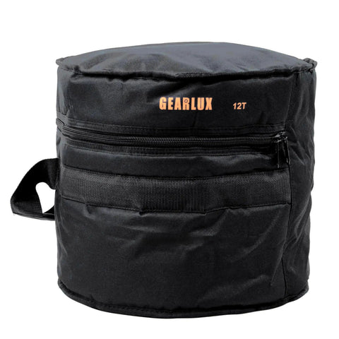 Heavy Duty Five Piece Drum Bag Set With Killer 10mm Foam Padding For 10 12 And 14 Inch Rack Toms, Plus 14 Inch Snare And 22 Inch Bass Drum, Tour Ready Bags Make No Sweat Hauling While Shielding Against Scrapes And Dents, black nylon drum bag with handle.