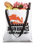 Dragon Boat Race Tote Bag For Paddlers And Crew Lightweight 16x16 Inch Carryall With Durable Black Strap Handles showing groceries