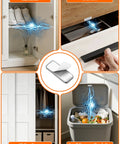 Super Strong Tio Bohem Ultra Thin Magnetic Cabinet Door Catch With No Drill Tool Free Adhesive Stainless Steel Latch for cabinets, drawers, and trash cans.