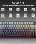 Top Notch 75 Percent Wireless Mechanical Keyboard Featuring Gasket Mount Build Hot Swappable Switches Tri Mode Bluetooth Connectivity.