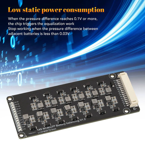 Smart Battery Equalizer Automatic Voltage Balancer Low Power Draw, 14S cell balancer board for EV and solar systems.