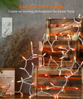 Easter String Lights 33Ft 150 Count Pastel Incandescent Mini Fairy Lights UL Certified 120V draped on wooden crates