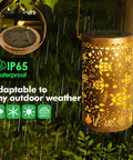 Sea Turtle Solar Lantern Outdoor Light Hanging LED Waterproof Garden Decor For Patio Porch Balcony Yard And Deck, bronze lantern in rain