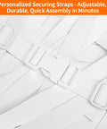 1 Inch White Polyester Webbing Strap Kit With 10 Yards, Six Dual Adjustable Side Release Buckles, Twelve Tri Glide Clips For DIY Straps And Custom Projects Everyday Series.