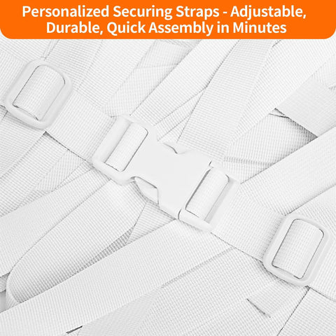 1 Inch White Polyester Webbing Strap Kit With 10 Yards, Six Dual Adjustable Side Release Buckles, Twelve Tri Glide Clips For DIY Straps And Custom Projects Everyday Series.