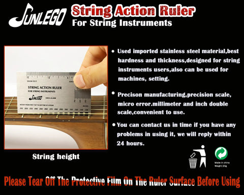 Precision Guitar Action Gauge Ruler For Dope Accurate String Height Measurement On Electric Acoustic And Bass Guitars Universal Tool