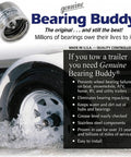 Chrome Beefed Up Trailer Bearing Dust Cap Protectors in water, showing sealing performance and branding, 1.980 Inch Diameter, ISO certified.
