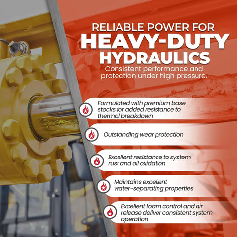 AW46 Hydraulic Oil 5 Gallon Pail Premium Anti Wear Formula For Heavy Duty High Use Industrial And Mobile Equipment Anti Foam Rust And Oxidation Protection ISO 46 Hydraulic Fluid