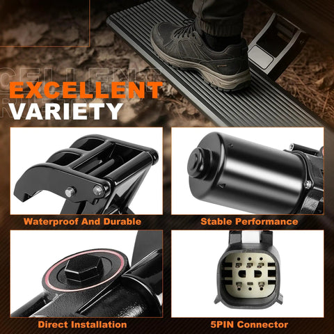 Driver Side Power Running Board Motor And Bracket Assembly Fits Ford F150 2015 To 2020 Replaces FL3Z16A507A close-up of durable components and installation details.