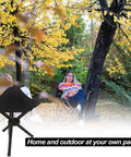 Travel Folding Camping Stool Portable Tripod Chair For Outdoors Fishing Picnic Beach Mountaineering Garden Lawn Camping Gear That Stows Easy Carry Lightweight Sturdy Seat For Any Terrain against a fall backdrop