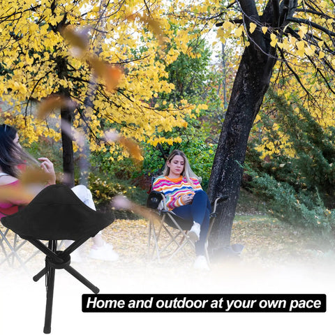 Travel Folding Camping Stool Portable Tripod Chair For Outdoors Fishing Picnic Beach Mountaineering Garden Lawn Camping Gear That Stows Easy Carry Lightweight Sturdy Seat For Any Terrain against a fall backdrop