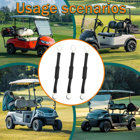 Top Shelf 3 Pack 500 Ohm Pre Charge Resistor Assembly For Ezgo 48V Golf Carts used on multiple golf carts in scenic settings.