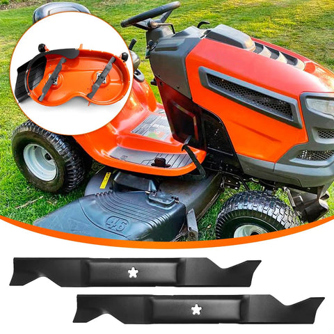 Hi Lift Mower Blades For 46 Inch Deck Fits Husqvarna YTH Series And Craftsman YT3000 Bagging And Level Cut With Extra Airflow