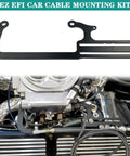EZ EFI Cable Mount Kit for Carburetor Throttle Cable Bracket with TV Cable Routing and GM 700R4 Transmission Bracket Fitment Easy Install and Rugged Aluminum Mounts black aluminum throttle cable bracket on carburetor engine bay