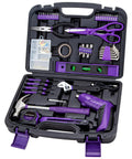 149 Piece Tool Set With Purple Cordless Screwdriver For Home DIY Projects In A Sturdy Household Tool Box Hand Tool Kit With Heat Treated And Corrosion Resistant Tools For Your Everyday Fixes.