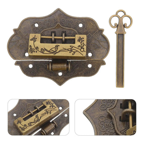 Vintage Zinc Alloy Padlock With Robust Locking Latch Mechanism And Matching Screws For Jewelry Boxes And Suitcases