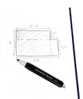 Black Mechanical Clutch Lead Holder Pencil For Butter Smooth Graphite Marking And Straight Fire Line Quality Kick Off Your Art Sessions With This Rock Solid Design drafting a box sketch on dotted notebook.