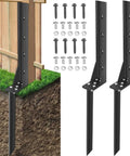 Heavy Duty Fence Post Repair Kit For Wood Posts With Ground Stakes And Post Anchors Two Pack with screws and installation