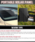 10W 12V Solar Car Battery Charger And Maintainer Waterproof Portable Trickle Charger displayed on car windshield
