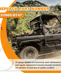 Oil Gauge Dipstick 52005-0747 Replacement For Mule 4000 4010 beside utility vehicle in rugged terrain