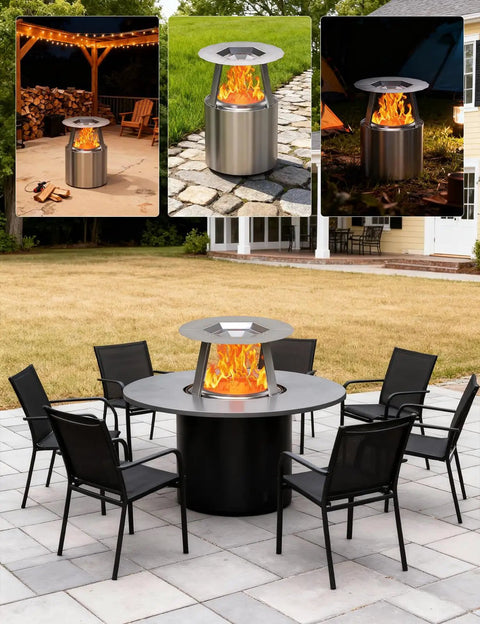 Beefy Heat Diffuser For 15 Inch Ranger Fire Pit And Portable Stove, 304 Stainless Steel With Detachable Legs in outdoor setting