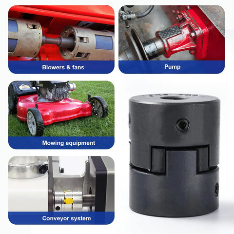 Flexible Beefy One Half Inch To Three Quarter Inch L Jaw Coupling Set Three Piece With Buna N Rubber Spider for heavy-duty machinery