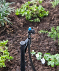 Adjustable Flow Micro Sprinkler Assembly With Half Circle Fan Spray For Drip Irrigation In Gardens And Shrubs, Includes Riser, 13 Inch Stake