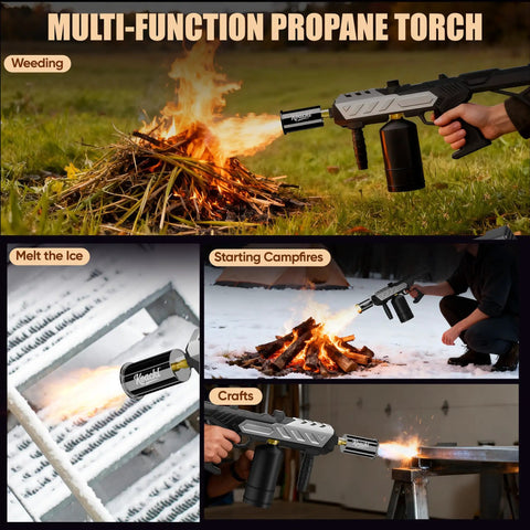 Powerful Propane Torch Gun With Adjustable Flame for cooking, welding, starting campfires, weeding, melting ice, and crafts