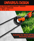 Soft Shackles Recovery Kit with Half Inch By Twenty Two Inch Tow Shackle and Snatch Ring 56000 lbs Capacity for Off Road