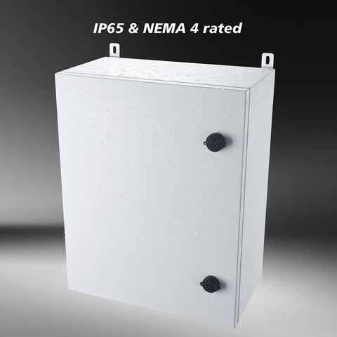 IP65 Weatherproof Metal Electrical Enclosure Box For Wall Mounting, Rugged Outdoor Junction Cabinet, heavy-duty steel, NEMA 4 rated