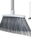Adjustable 55 Inch Outdoor Broom for Pet Hair Removal and Heavy Duty Floor Cleaning with Split Tip Bristles