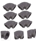Heavy Duty Black 6 Piece Pipe Fittings Elbow Cast Iron Joint Hose Connector Set Easy Install For Industry And Home Use Durable Iron