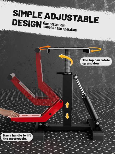 Heavy Duty Dirt Bike Stand With 1000 Lb Capacity Lift Jack Hoist Height Adjustable Table For Dirt Pit Bike Repair And Maintenance Easy