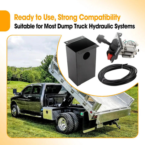 Beefed Up Dual Valve Air Control System For Truck Tipper Dump Pumps, Precise Hydraulic Flow With Kickout, Console Tower, Four Gear Settings, Air Tube Kit, And Smart Auto Decoupling PTO For Smooth Lifting And Efficient Load Handling