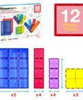 Supersized Magnetic Building Tiles 12pc Base Plate Set for Kids STEM Construction Toy Jumbo XL Foundation Stabilizers