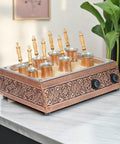 Copper Sand Coffee Maker With Eight Pots, 2000 Watt 110 Volt Heating, Handcrafted Hammered Copper And Stainless Brew System