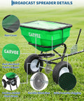 Heavy Duty Tow Behind Broadcast Spreader With 125 Lbs Hopper And 30 Settings 9.8 Ft Spread Universal Hitch For UTV ATV Or Tractor