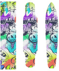 Colorful street art graffiti grip tape for skateboards and longboards, bubble free anti slip deck sheet 33 x 9 inches