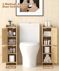 Top Tier Rattan Bathroom Cabinet Ultra Slim Floor Stand Toilet Paper Organizer Fights Clutter In Tight Corners, beside toilet