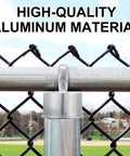 12 Pack Chain Link Fence Ring Caps For 2-3/8 Inch OD Posts And 2-1/2 Inch Aluminum Eye Top Rails With 1-5/8 Inch Loop Outdoor Fencing Repair Hardware For DIY Projects Durable No Brainer Install Replacement Parts installed on fence