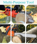 Chainsaw cutting wood using Chain Bar Tensioner Adjuster Kit and Plate Sprocket Guard for Echo CS 400 and CS 450